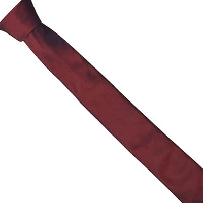 Dark red shimmer slim tie